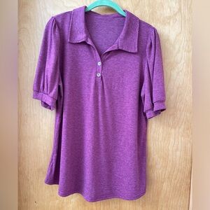 Lomon Maroon Short Sleeve Top - Size L